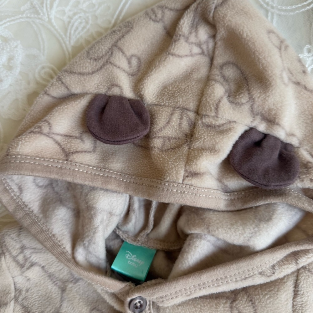 Disney Baby Matching Set Gray and Brown with Cozy Hoodie and cap - NEW - Picture 8 of 11